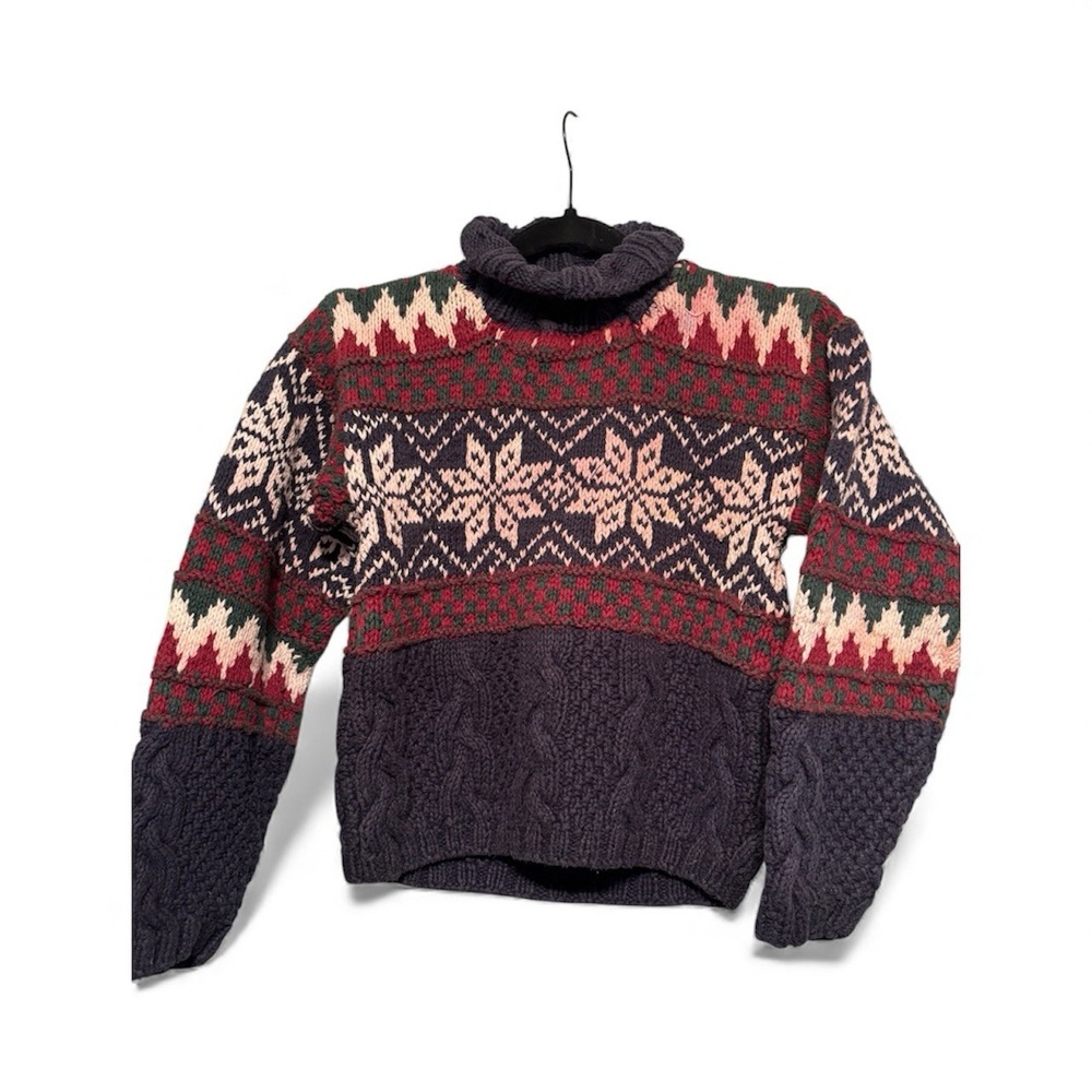 Vintage‎ American Eagle Turtleneck Medium Christmas Sweater